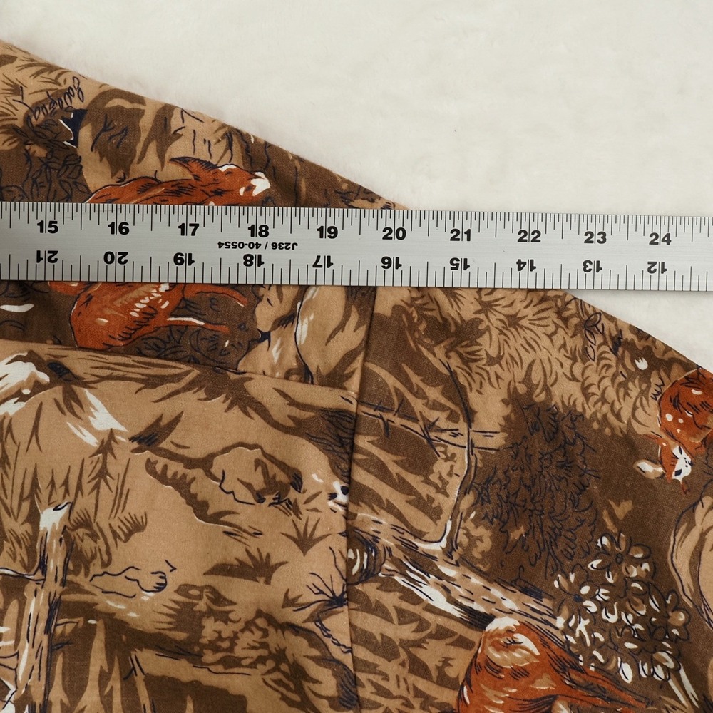 VTG 70s Mens Flannel Shirt L Deer Hunting Buck Woodland Scenic Novelty Kmart NWT - Picture 6 of 9